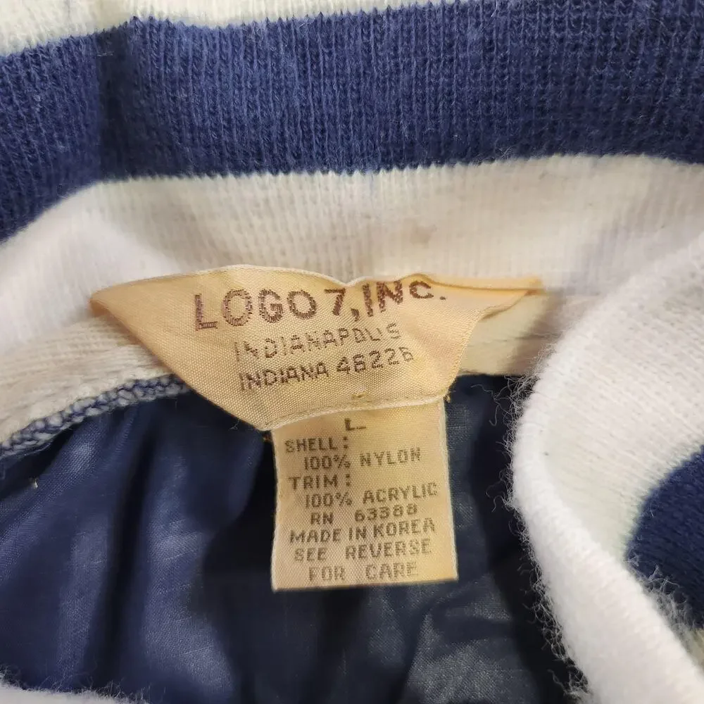 Vintage Logo 7 U.S. Air Force‎ Jacket Mens Large Nylon Pullover Striped 80s 90s